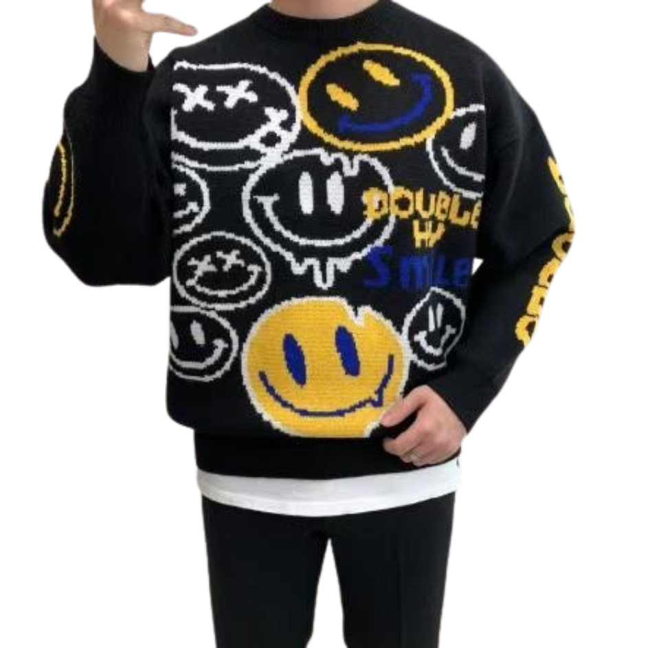 Smilely Face Long Sleeve Sweatshirts